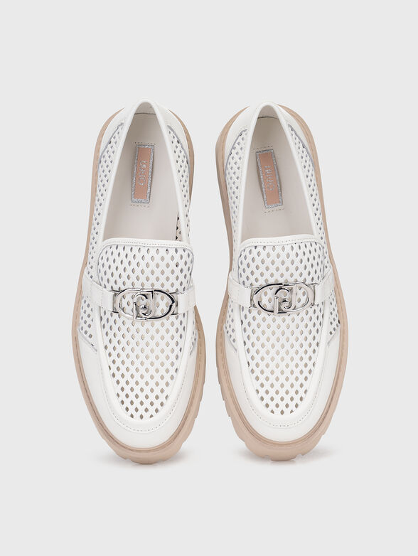 CORA 02 white loafers with perforations - 6