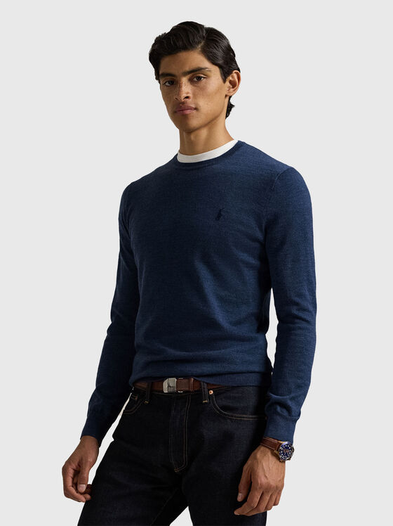 Wool sweater with logo embroidery - 1