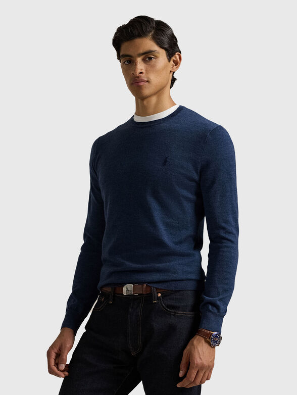 Wool sweater with logo embroidery - 1