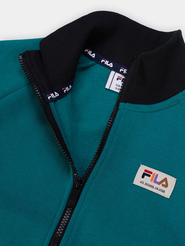 Blue sweatshirt with accent pockets - 3