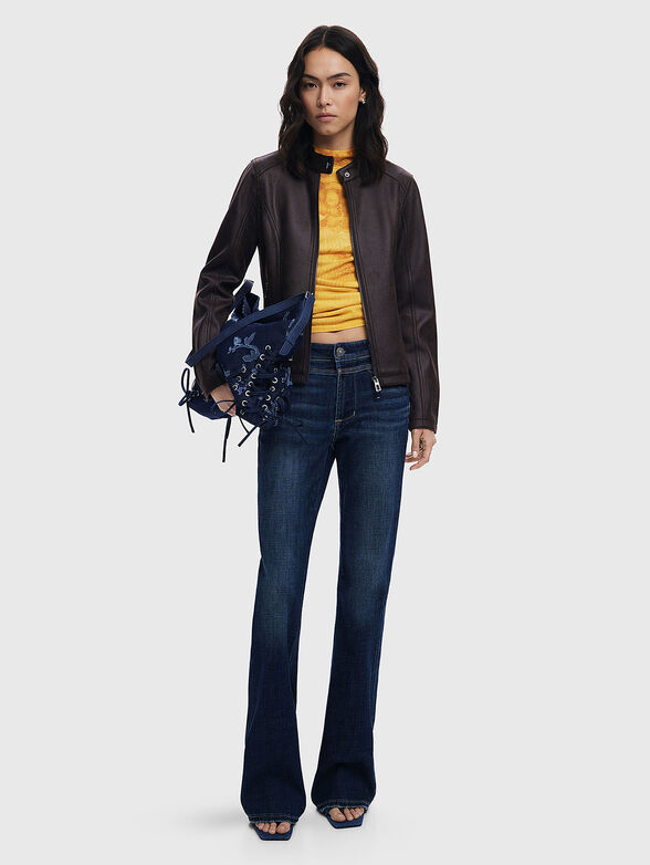 Eco leather jacket in black - 2