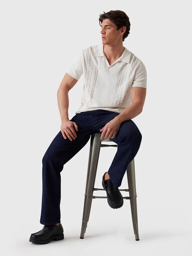 Sweater with collar and perforations - 4