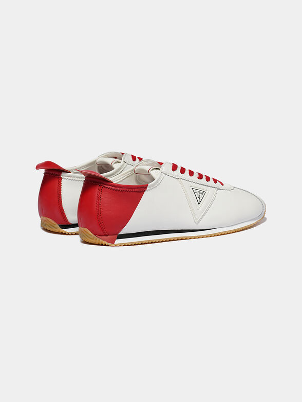 TORINO White leather sneakers with red accents - 3