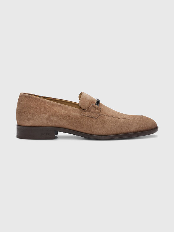 COLBY suede loafers with metal accent - 1