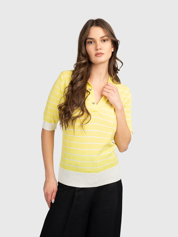 Knitted polo shirt with stripes - 2