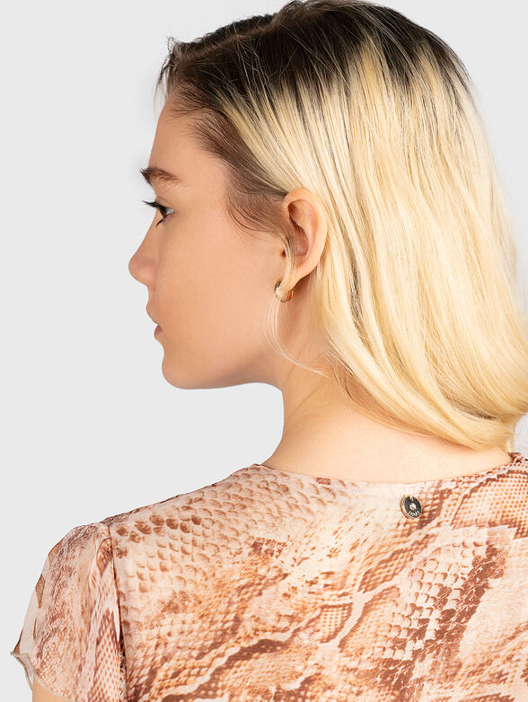 Mini dress with snake print and ruffles - 3