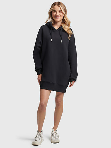 Black hooded sweatshirt dress - 5