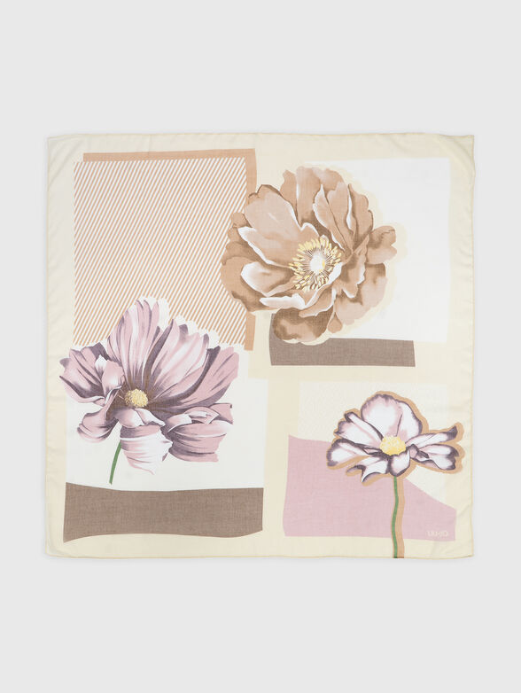 Square scarf with floral print - 2