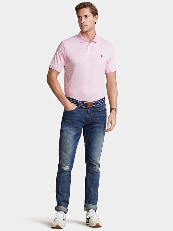 Polo shirt in pink colour with logo embroidery - 2