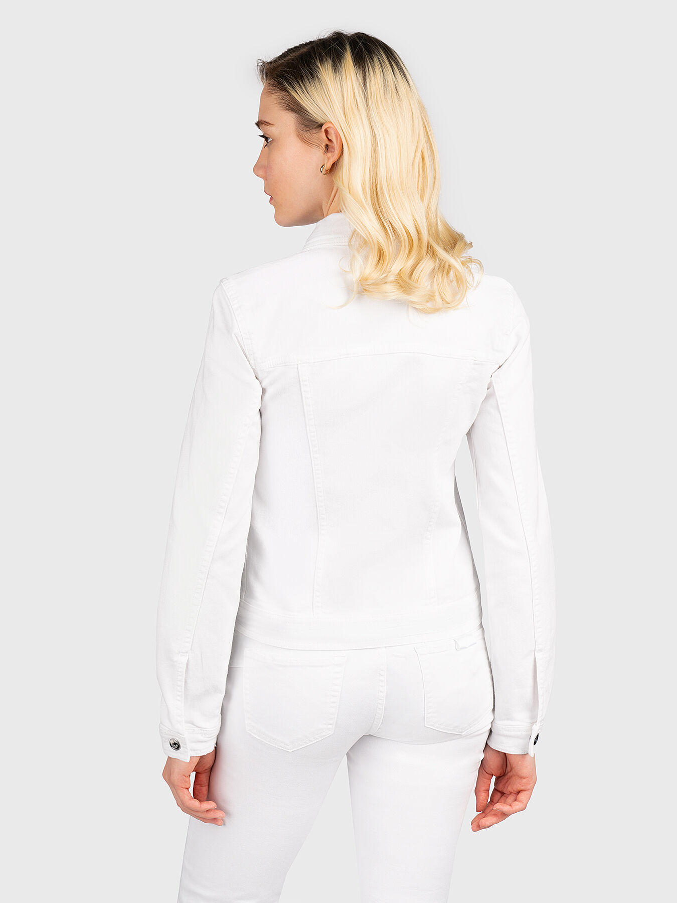 White denim jacket with zip brand LIU JO — Globalbrandsstore