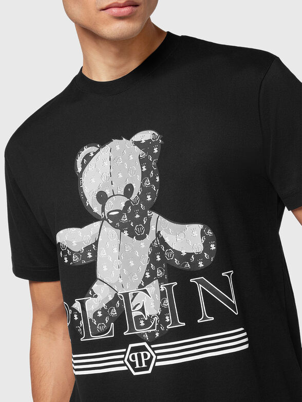 TATTOO print black T-shirt  - 4