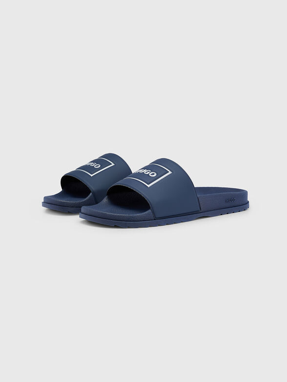 Dark blue beach slides with logo detail - 3