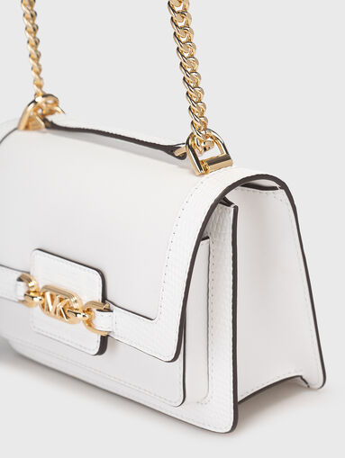 Leather crossbody bag in white color - 4