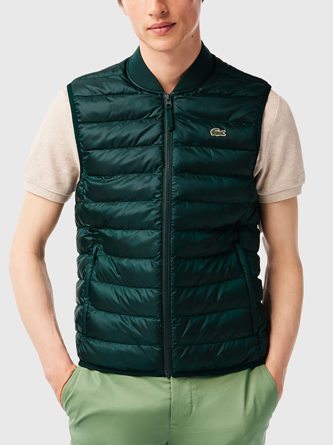 Lacoste sleeveless jacket discount