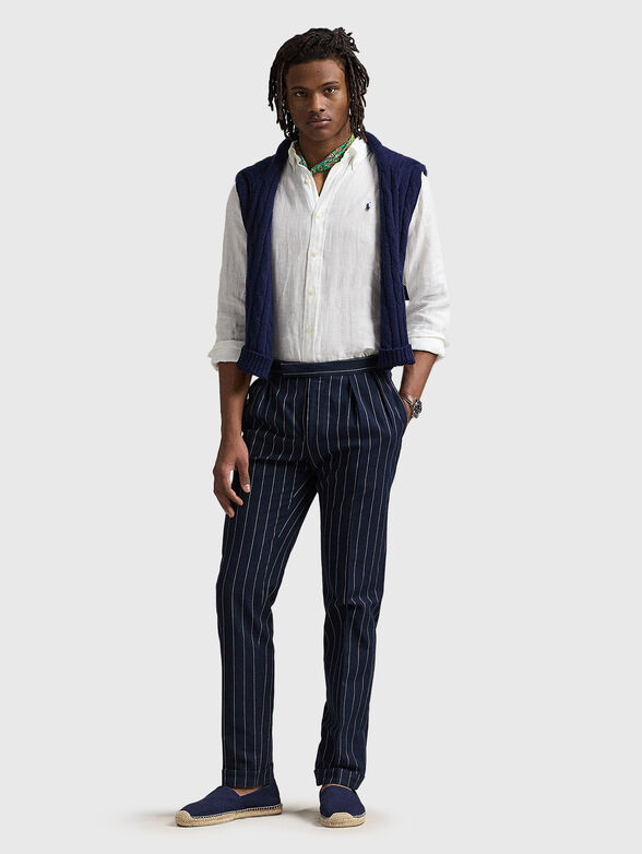 Linen shirt with logo embroidery - 1