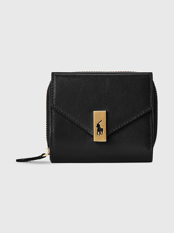 Кожено портмоне с лого детайл - 1