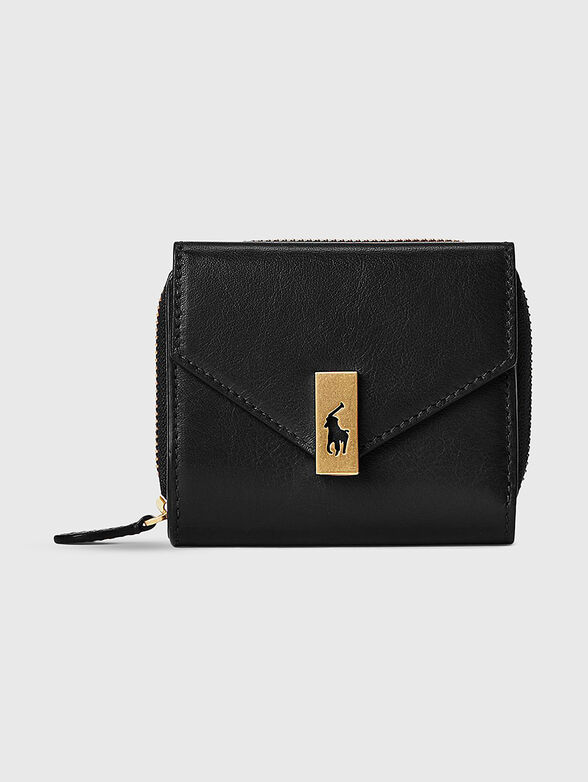 Leather wallet with logo detail - 1