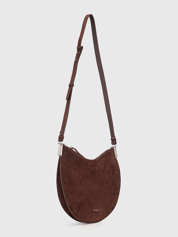 Suede bag with logo in brown - 2
