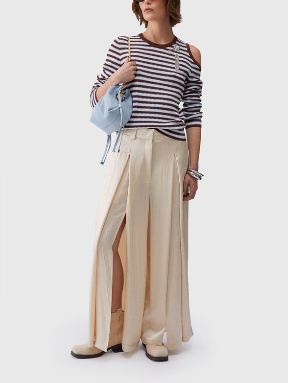 Crinkled effect satin trousers - 4