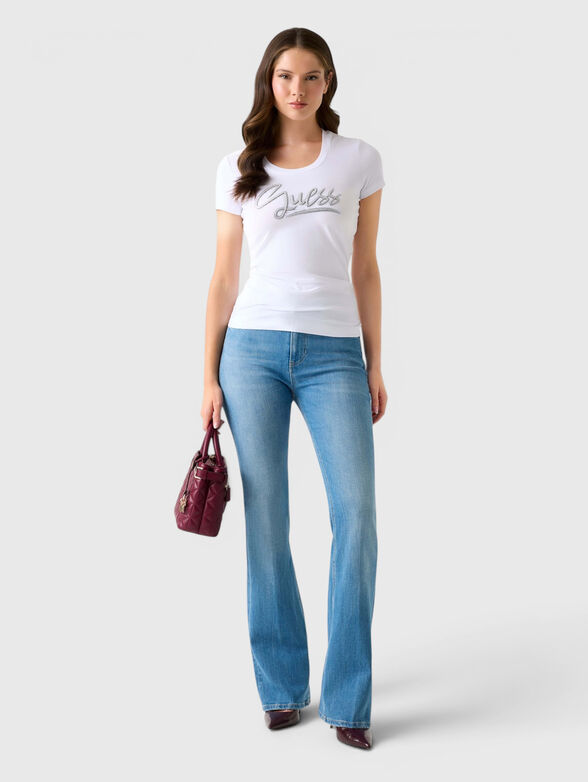 Black T-shirt with crystal appliqu&eacute;s - 2