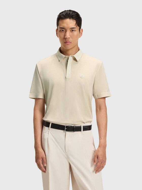 Cotton blend polo shirt with logo - 1