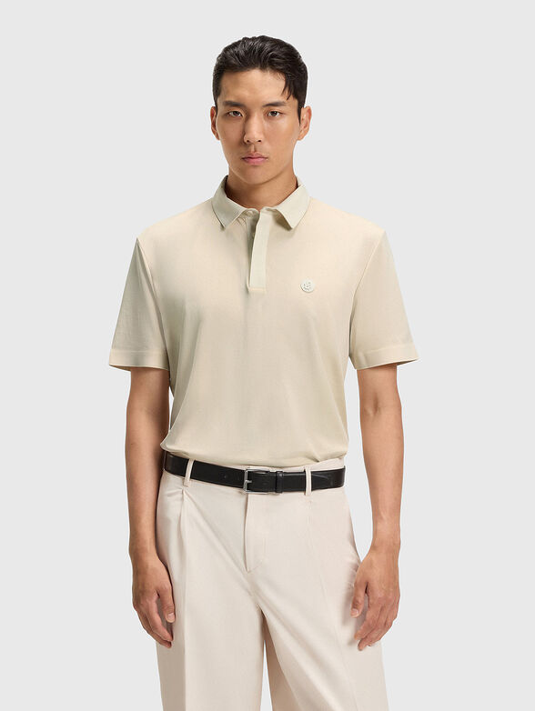 Cotton blend polo shirt with logo - 1