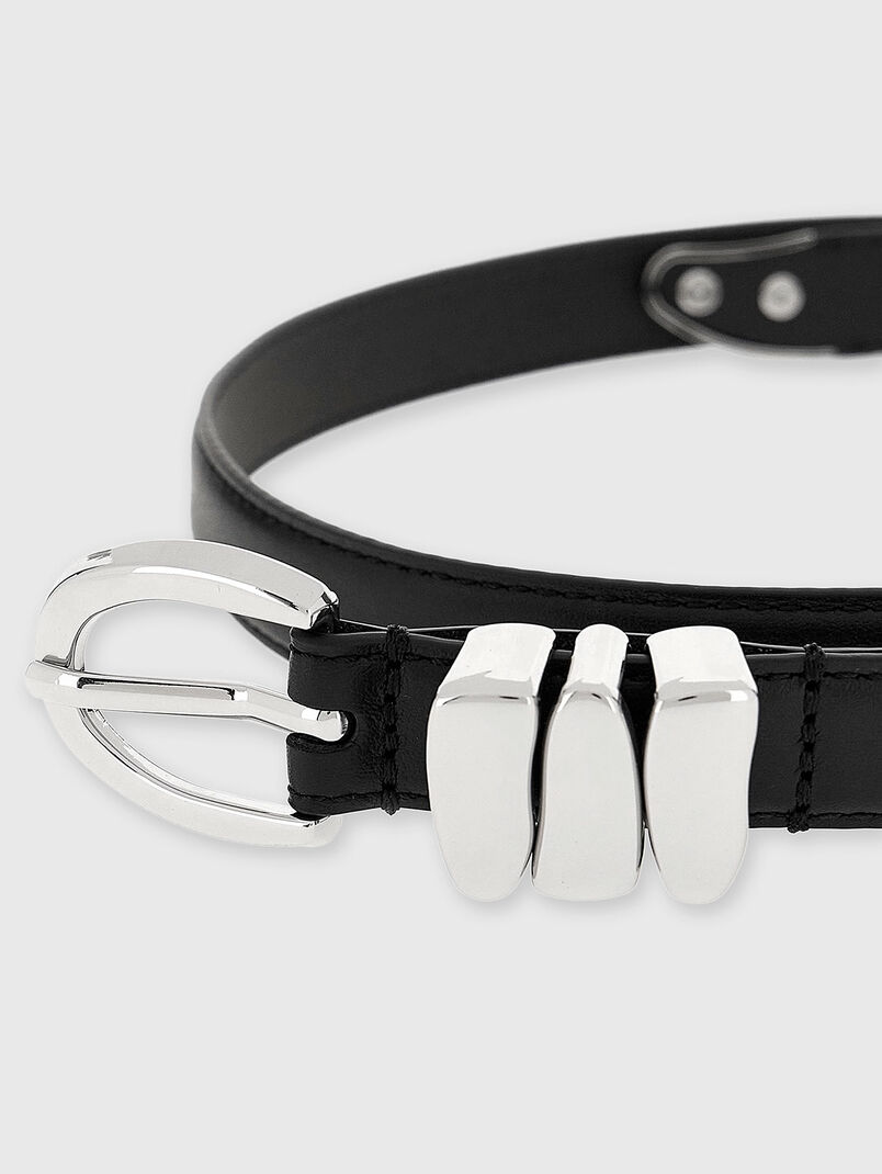 Leather belt with silver details - 3