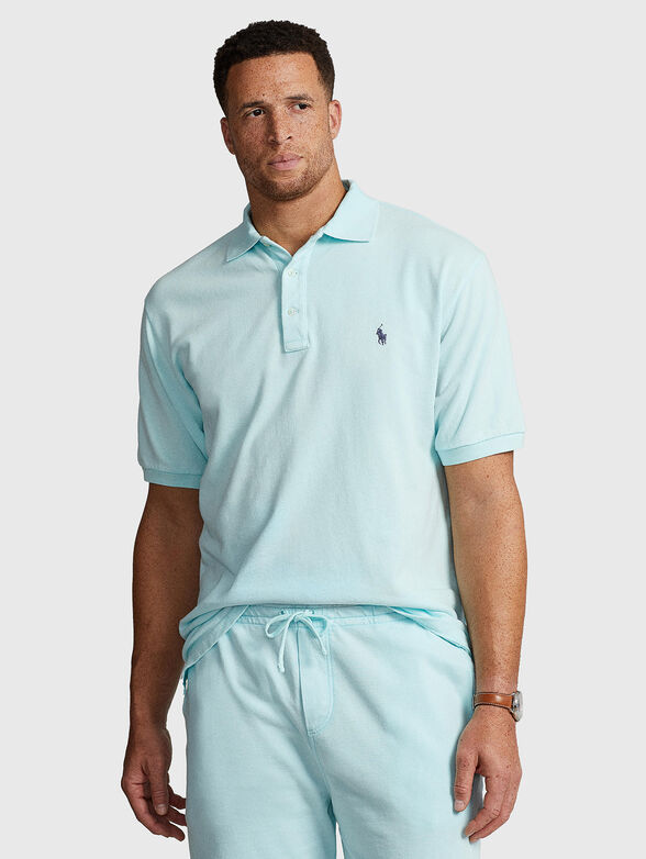 Polo-shirt in turquoise colour - 1