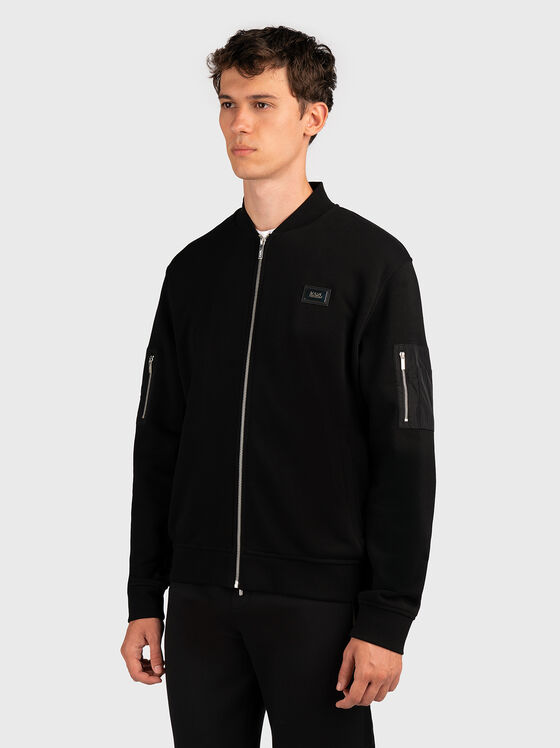 Bomber jacket with metal logo accent - 1