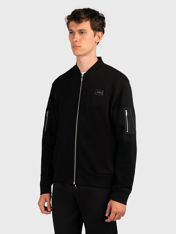 Bomber jacket with metal logo accent - 1