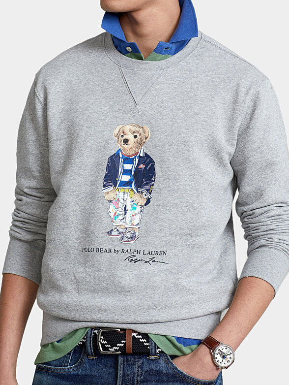 Grey sweatshirt with Polo Bear logo print - 4