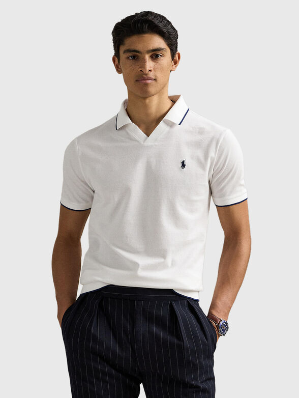 Cotton polo shirt with logo embroidery - 1