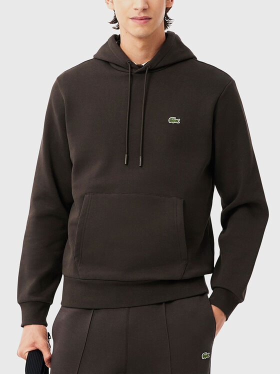 Суитшърт с качулка и лого акцент  - 1