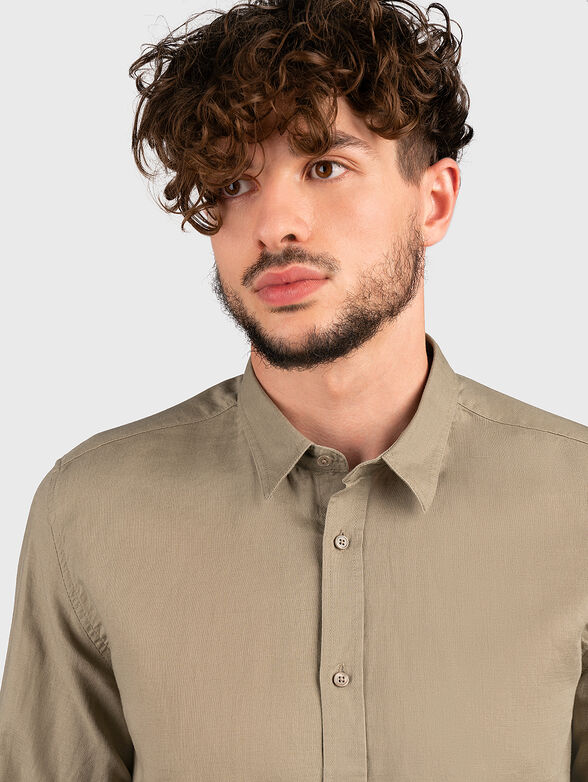ALICANTE beige shirt in linen blend - 6