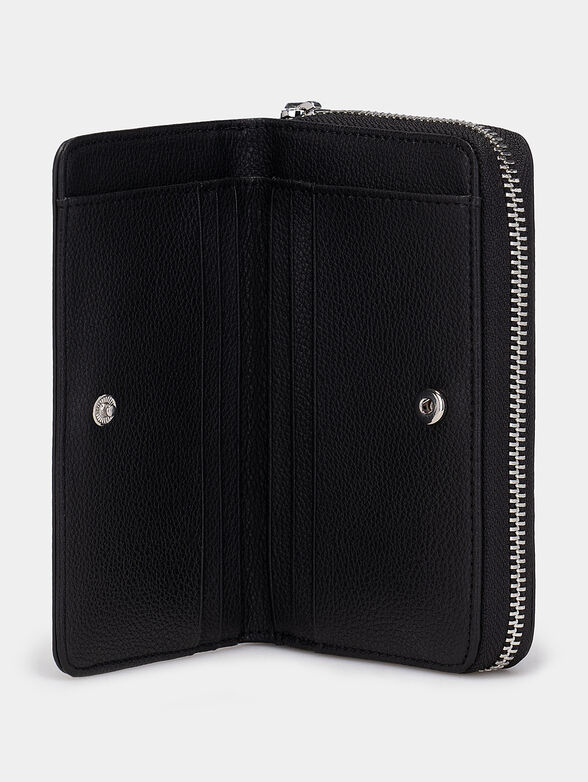 Leather wallet with logo patch - 3