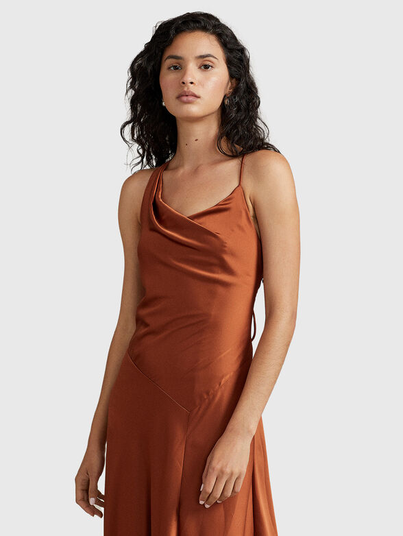Dress with ties and accent neckline - 4