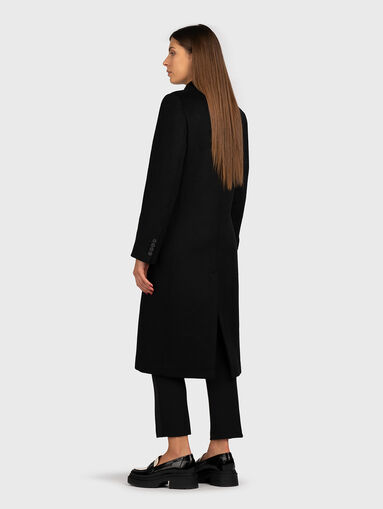 Black wool blend coat - 3