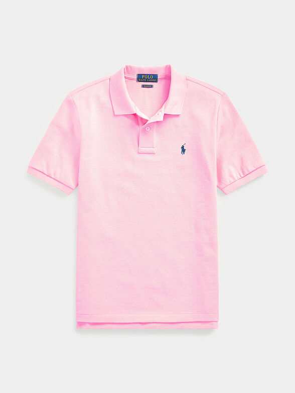 Pink Polo shirt with logo embroidery - 1
