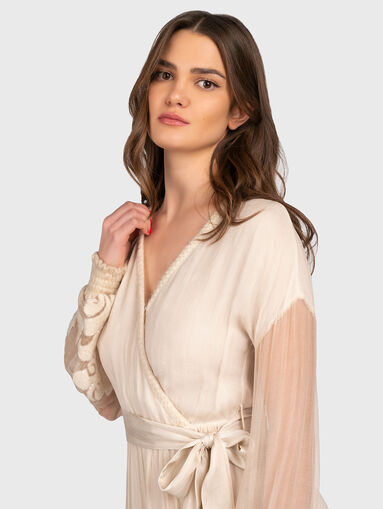 ODETTE silk dress with belt - 3