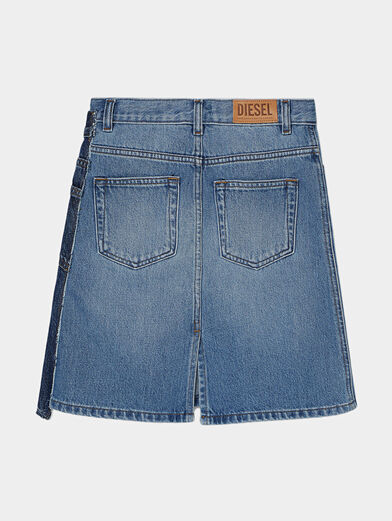 Denim skirt with layered front - 3