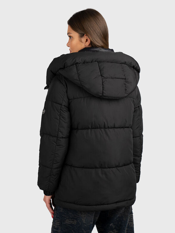 Padded jacket with hood and logo - 3