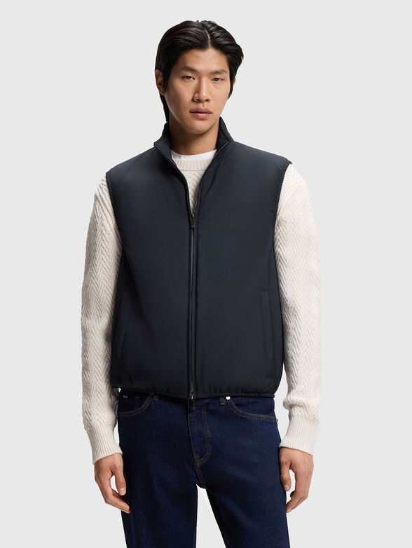 Padded slim vest with zip - 1