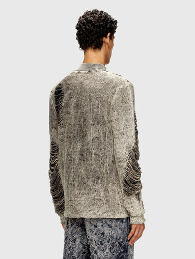 K-FJORDI cotton sweater with accent rips - 4