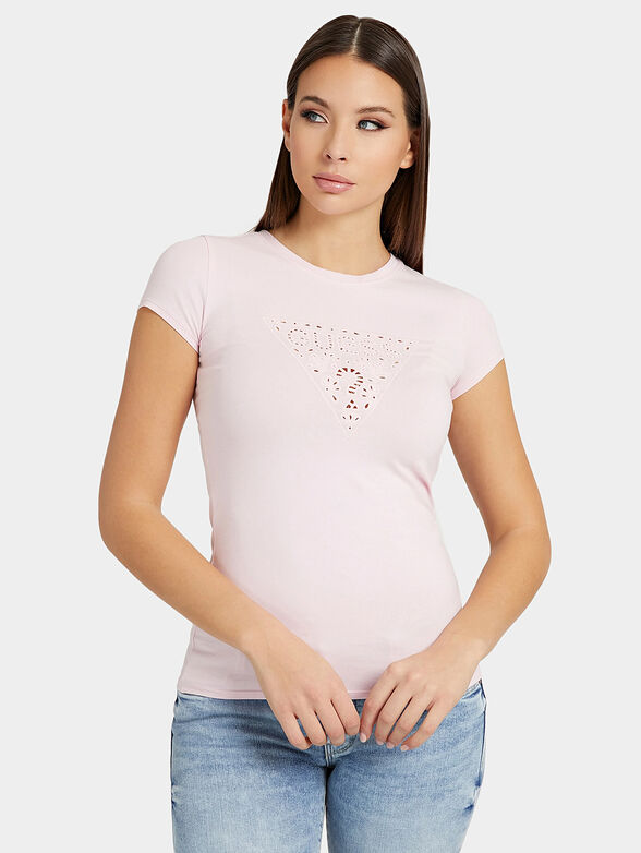 T-shirt with openwork logo - 1