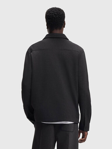 Dark gray oversized cotton blend shirt - 3