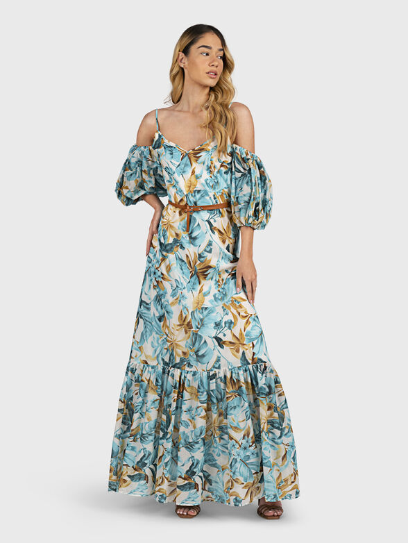 Long dress with floral print - 1