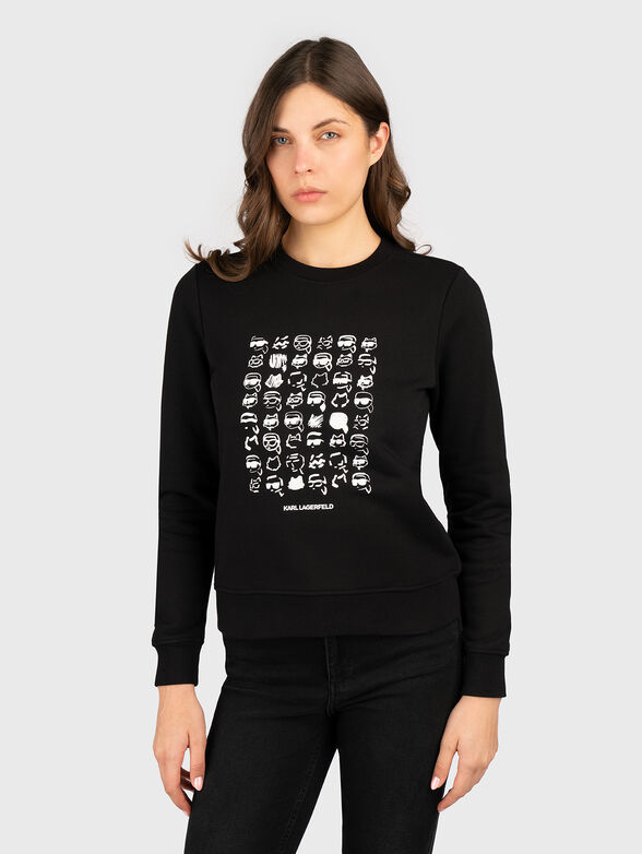 Sweatshirt with oval neckline and print - 1