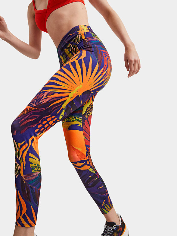 VOLEY leggings with tropical print - 3