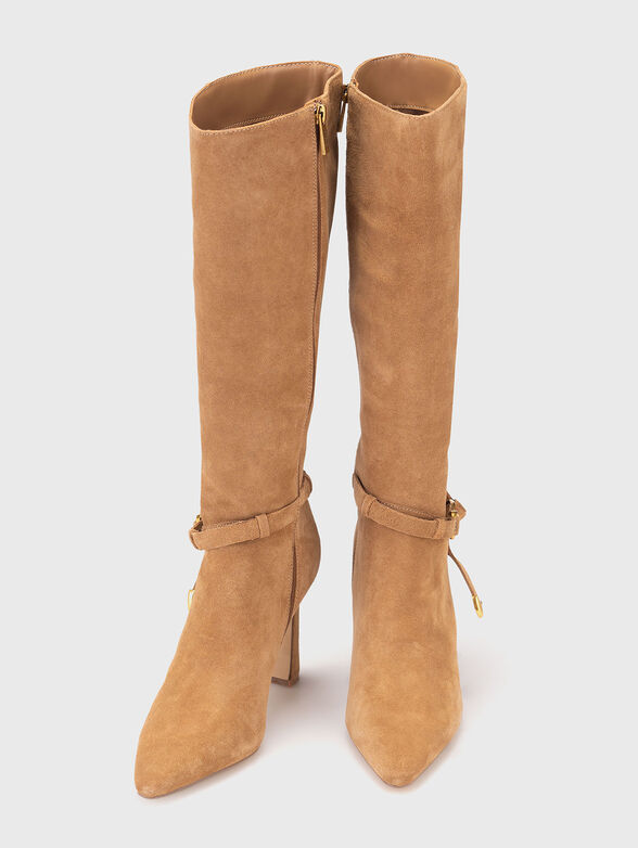 Beige suede boots - 6