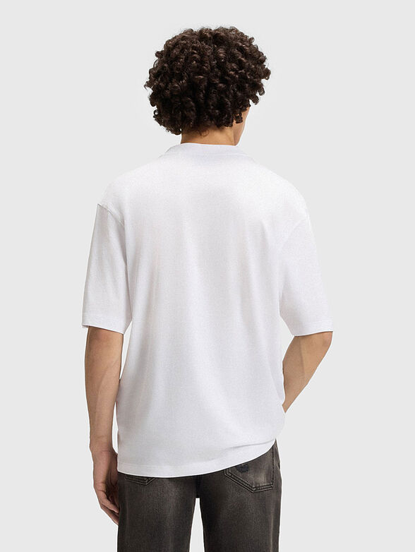 White unisex T-shirt with logo print - 3